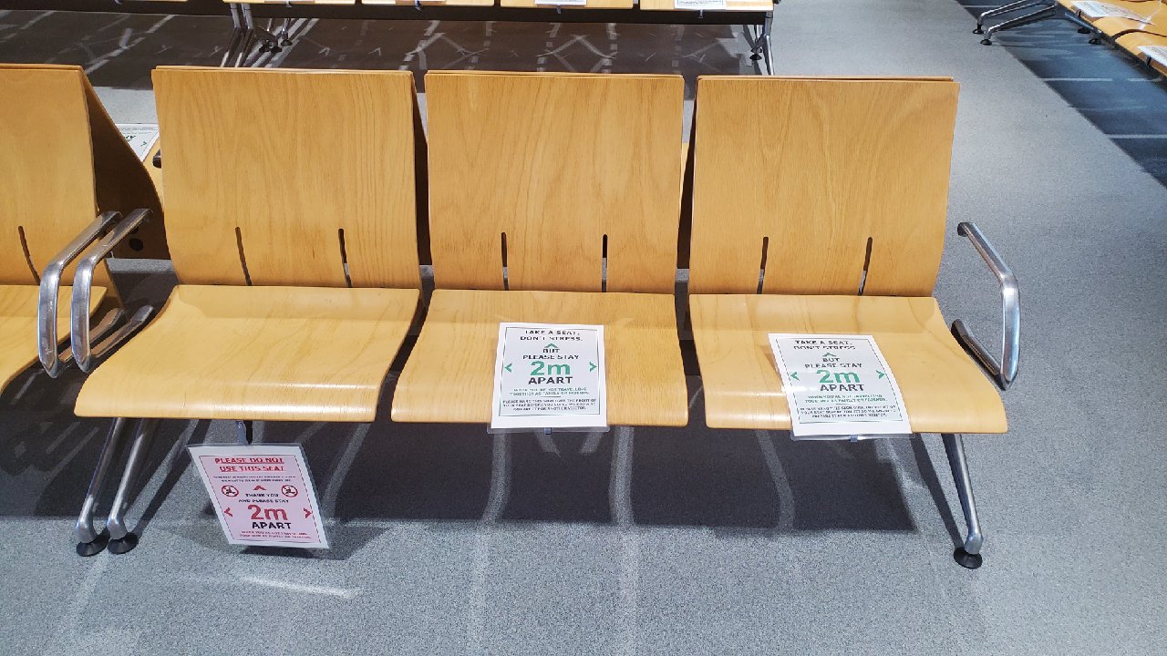 Signage to show what seats are cleaned.
