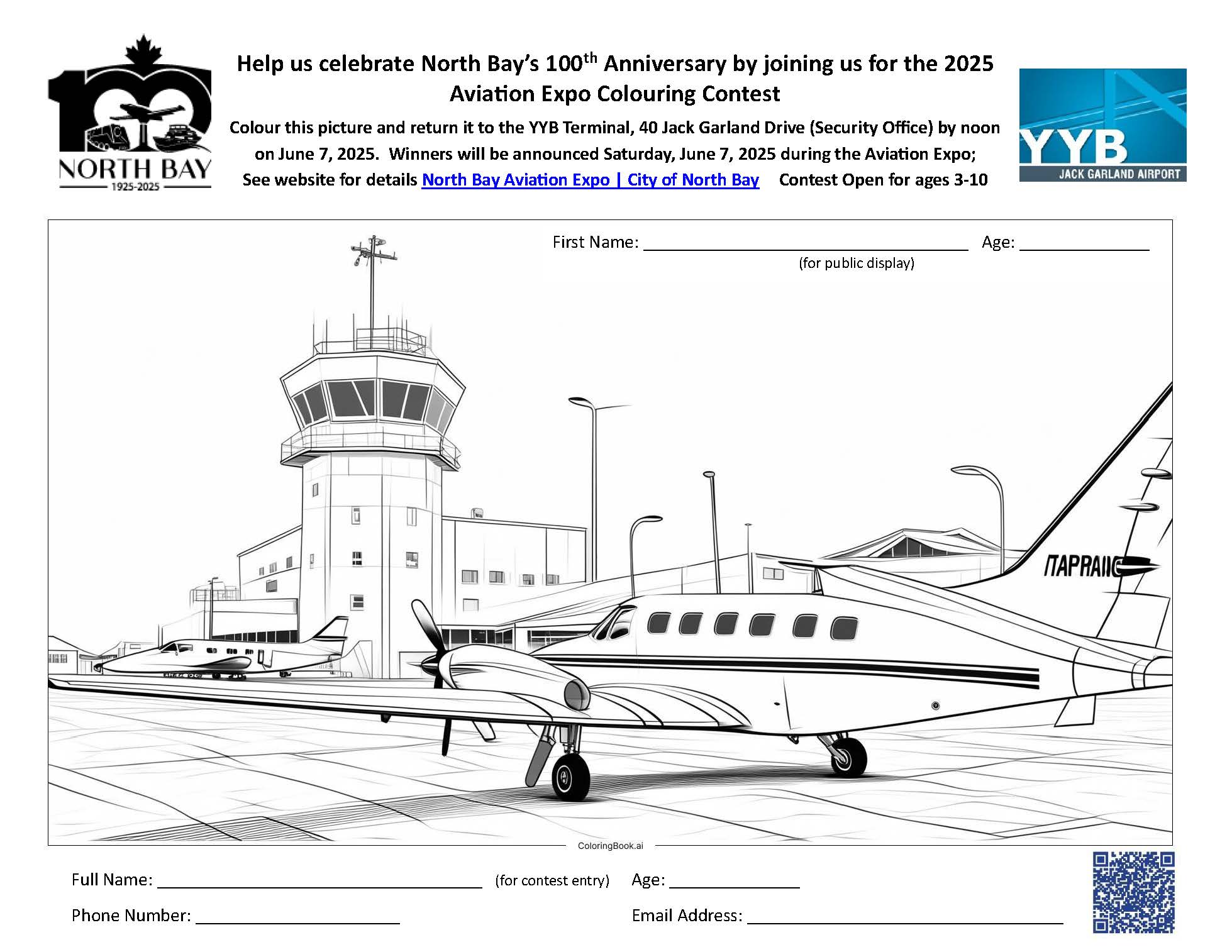 2025 Aviation Expo Colouring Contest Page